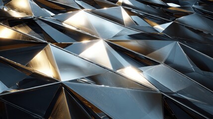 "Futuristic Geometry: 3D Chrome Pattern"