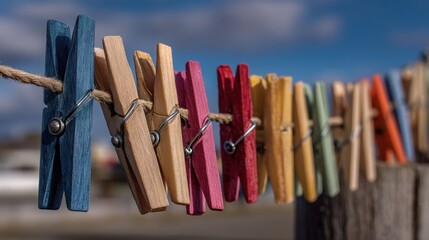 Clothes Pegs Ready for Laundry Day