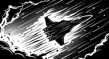 Jet fighter soaring through the sky with speed and power.