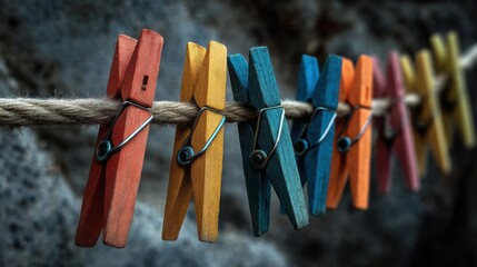 Clothes Pegs Ready for Laundry Day