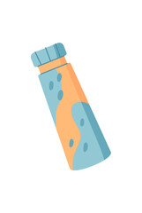 Fitness water bottle cartoon sticker in minimal colorful style. Sipper accessory for gym, training, and workout. Sport equipment for a healthy lifestyle, vibrant and trendy design.