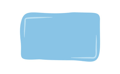 Hand drawn wavy blue rectangle frame with organic outline. Fluid shape and template for quote or message. Contemporary background, perfect for empty text box, modern border or creative card.