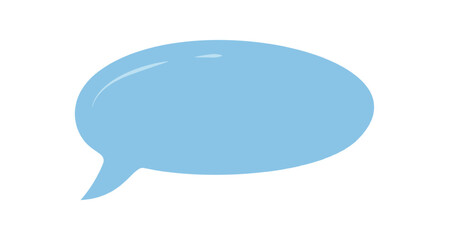 Simple blue round organic speech bubble icon with hand drawn chat and talk message style. Dialogue concept for comment and communication in a clean, modern format, perfect for conversation icon or