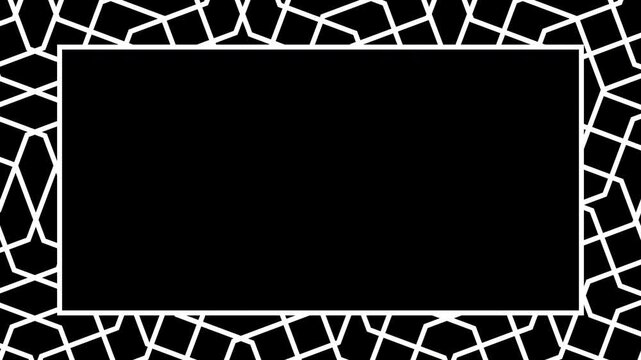 A beautiful geometric animation with moving zig-zag elements and a pop-up information window. Simulates angular radio waves or water waves.