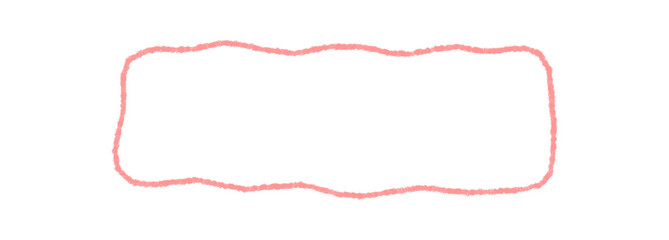 Pastel crayon rectangle frame with organic squiggle outline. Template border with soft contour background forms an artistic text box. Unique outline frame and box for typography or card design.