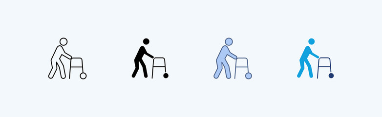 Walker Multiple Icon Illustration Vector