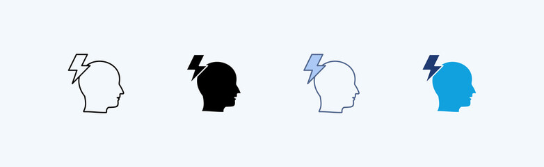 Mental Illness Multiple Icon Illustration Vector