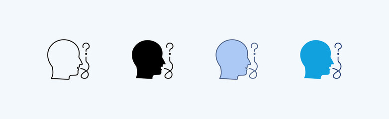 Speech Impaired Multiple Icon Illustration Vector