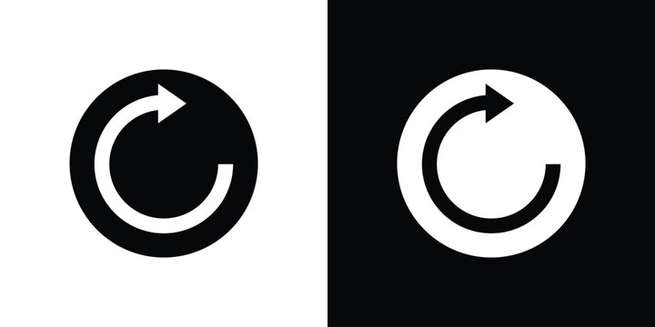Refresh icon set. flat icon collection. flat line silhouette set.