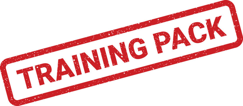 A textured red rectangle stamp marking a training pack resource, suitable for business communication or educational documents