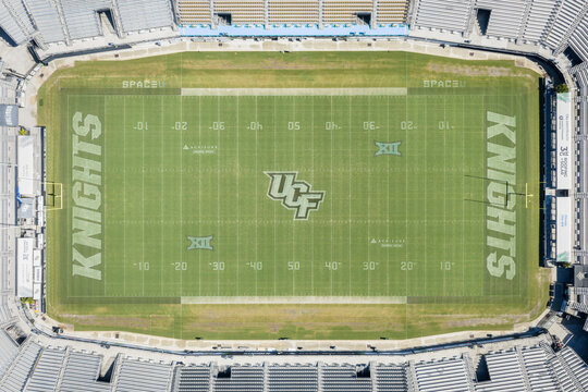 Orlando, FL, USA - November 18, 2025: The Acrisure Bounce House is home to the University of Central Florida Knights football team, as well as hosting other events. Empty stadium.