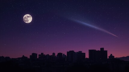 Fototapeta premium moon over the city