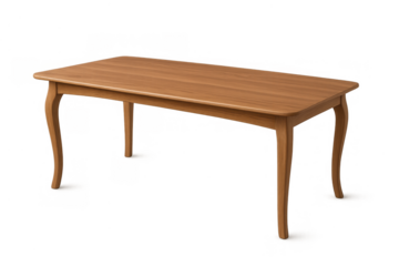 Wooden dining table with cabriole legs, a classic furniture piece for elegant home interiors on transparent background