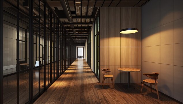 Contemporary open plan office interior