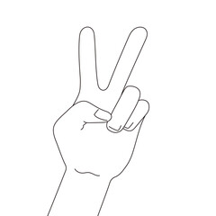 シンプルなハンドイラスト素材　ピース