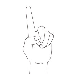 シンプルなハンドイラスト素材　指を差す