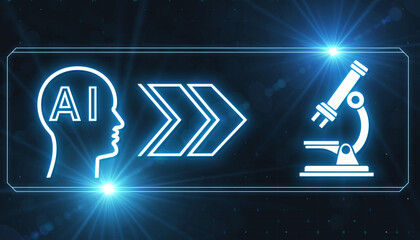 AI in Scientific Breakthroughs: A futuristic digital illustration depicts the seamless integration of Artificial Intelligence with scientific research and experimentation. 