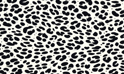 A stylish black and white vector illustration of wild animal skin, a seamless leopard fur texture for fashion backgrounds and fabric prints