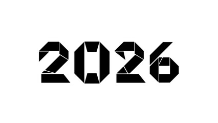 Geometric Style 2026 New Year Design with Isolated Modern Minimalist Font