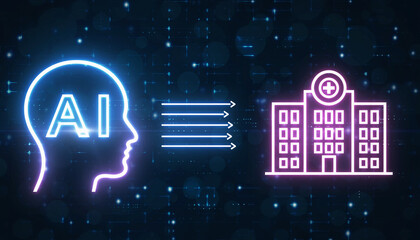 AI and Hospital Integration: A striking visual representation of the convergence between artificial intelligence and healthcare.