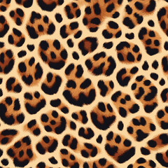 Detailed illustration of a classic leopard animal skin pattern, a seamless and stylish fur texture for fashion and design