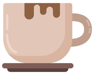 Minimalist cartoon coffee cup illustration with creamy