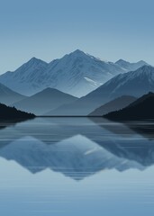 mountain landscape with lake