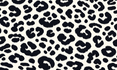 A seamless and repeating wild leopard animal print, showcasing the intricate skin and fur texture of a big cat