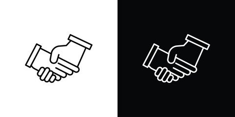 Partner icons vector symbol with editable stroke lines for web designs