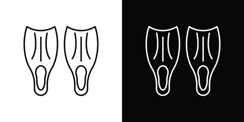 Scuba diving icons vector symbol with editable stroke lines for web designs © basit