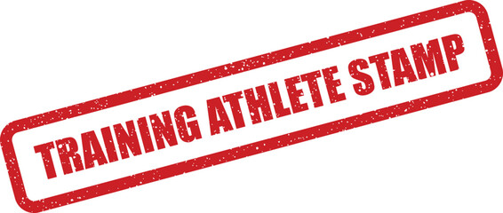 Grunge style rubber stamp icon presenting Training Athlete Stamp message suitable for sports programs and official labeling