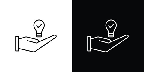 Solution icons vector symbol with editable stroke lines for web designs