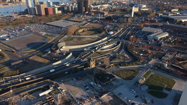 Aerial View of Blackwall and Silvertown Tunnel Exit