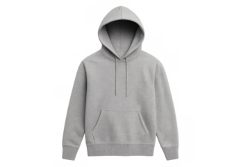 Grey hoodie offering a versatile clothing mockup for fashion designs, branding, and casual apparel concepts