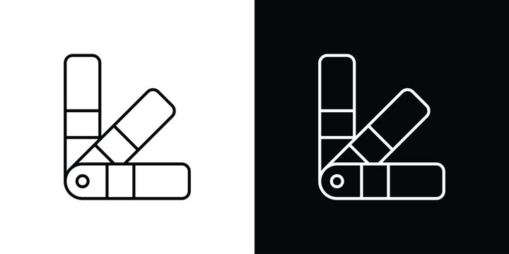 Swatch icons vector symbol with editable stroke lines for web designs