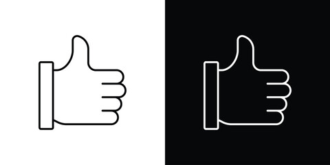 Thumb icons vector symbol with editable stroke lines for web designs