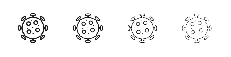 Obraz premium Bacteria icon, thin line symbols. eps 10 vector