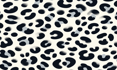 Stylish animal print pattern emulating wild cat skin and fur, a seamless and modern vector texture for fashion and background design