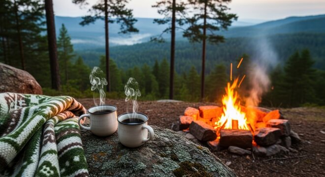 camping in the mountains - Powered by Adobe