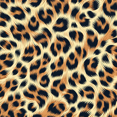 Seamless leopard print animal skin with a realistic fur texture, creating a wild and stylish background pattern