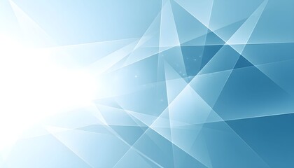Fototapeta premium Abstract digital art with translucent geometric shapes and a bright white light source.