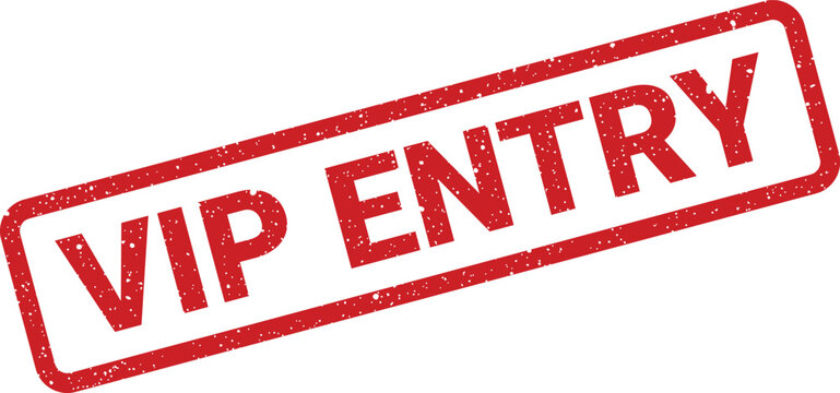 Official grunge style stamp vector displaying VIP ENTRY for authorized access and restricted zone identification