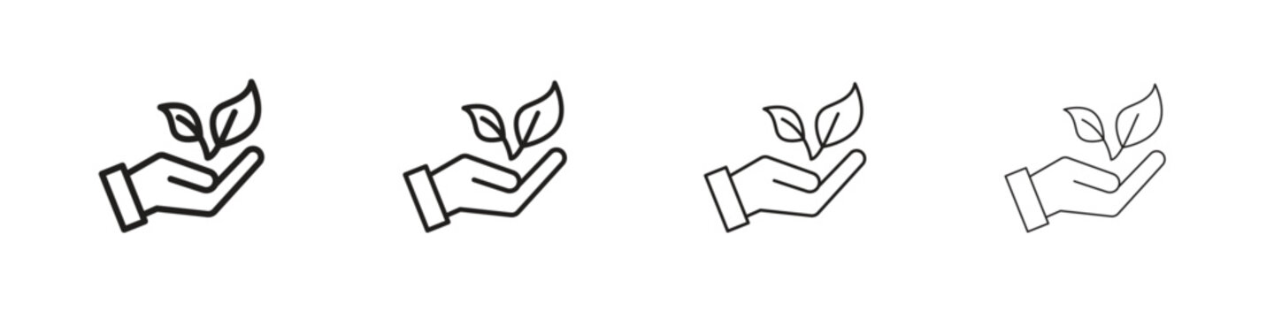 Eco-friendly icon, thin line symbols. eps 10 vector