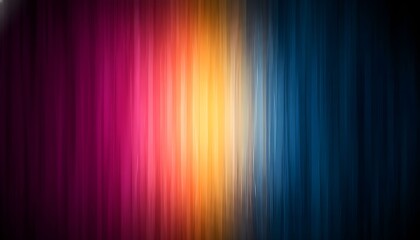 Abstract vertical stripes of vibrant colors transitioning from deep purple to bright yellow and finally to dark blue.