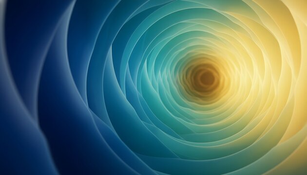 Abstract swirling vortex of blue, teal, and yellow light creating a sense of depth and motion.