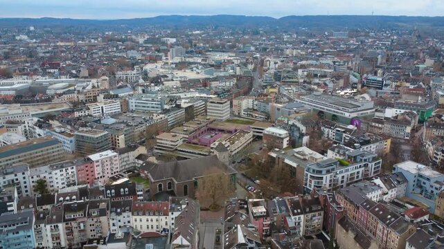 Aachen City Skyline Aerial View Germany