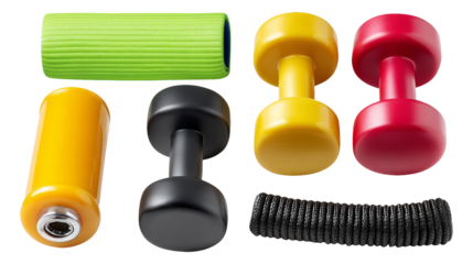 Modern Glossy Fitness Gear, Athletic Equipment for Health and Workouts