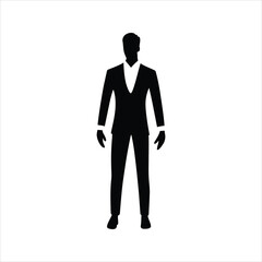 Standing Person Icon – Human Silhouette Vector Illustration	