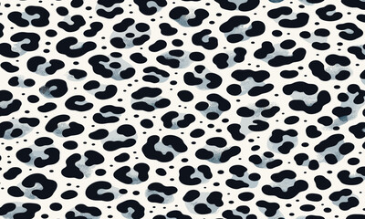 Stylish blue and black leopard animal skin print, a seamless fur texture for backgrounds and textiles