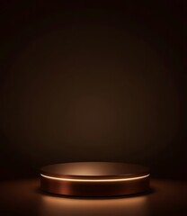 Dark podium on a dark, seamless background for minimalist product display

